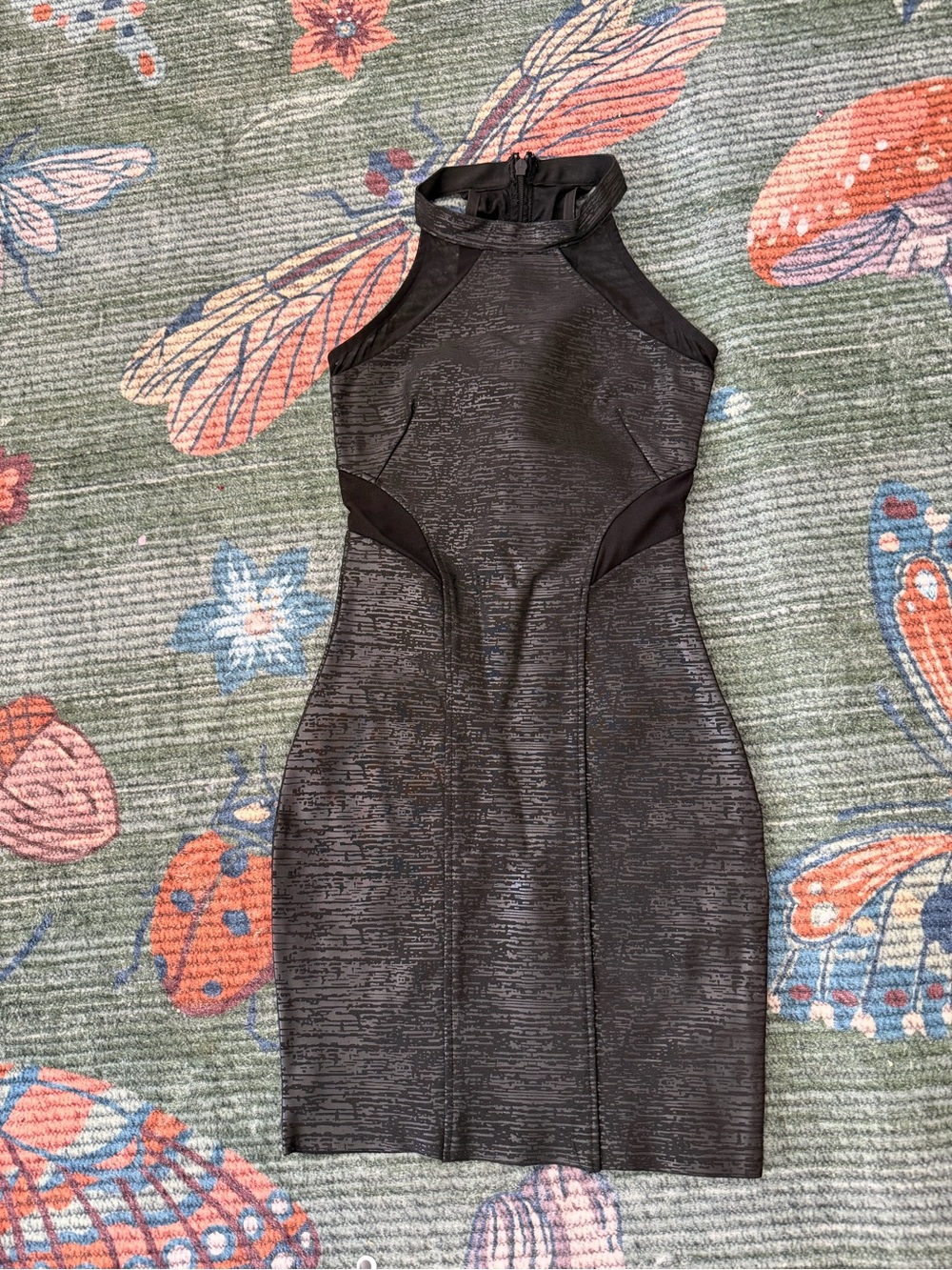 WOW couture Black Textured Halter Mini Dress